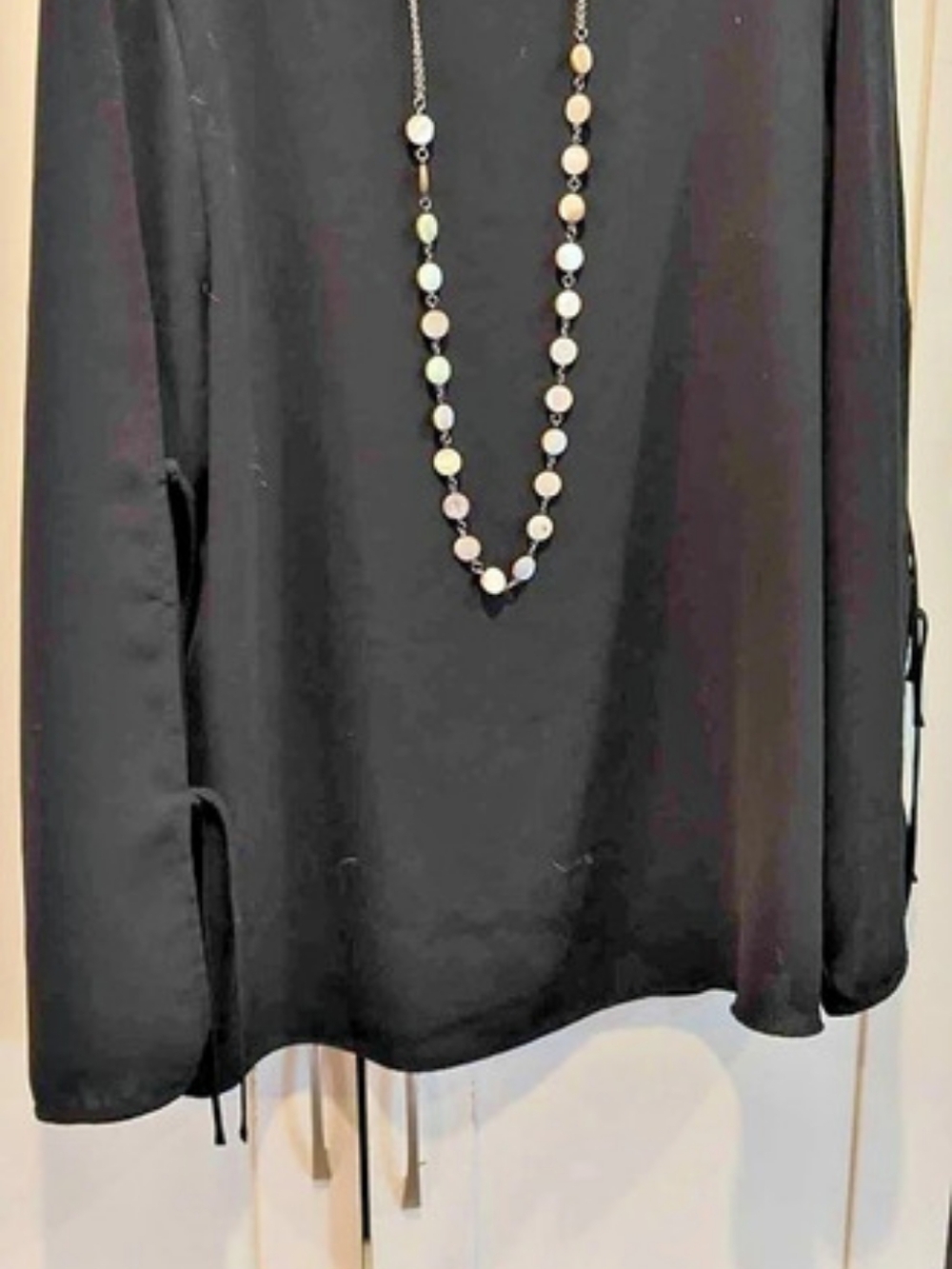 Wilfred Pozzi Blouse Black Long Sleeve Size Medium